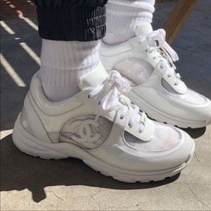 Chanel CC Patent Leather Sneakers